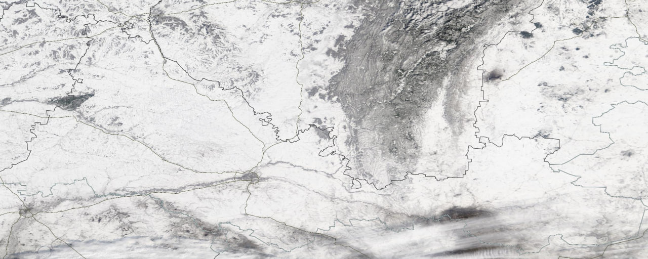 Вид на Оренбургскую область из космоса