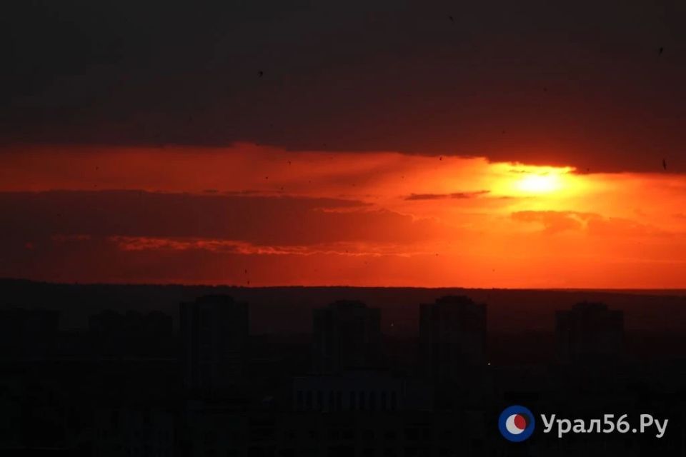 Закат в Оренбурге и небо, расчерченное стрижами Закат в Оренбурге и небо, расчерченное стрижами