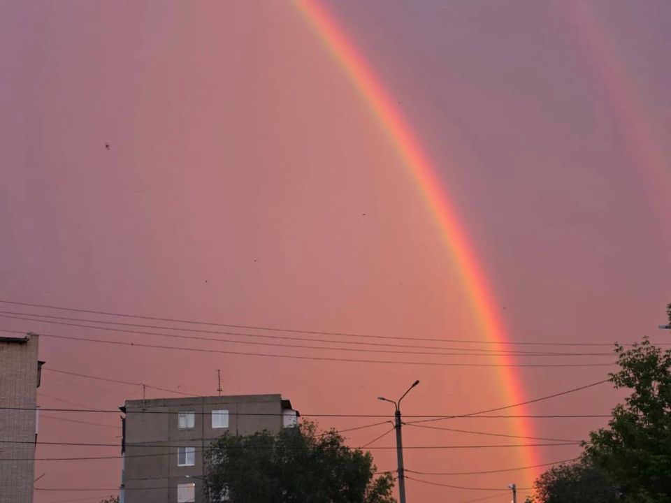 Невероятный закат и двойная радуга в Орске Невероятный закат и двойная радуга в Орске