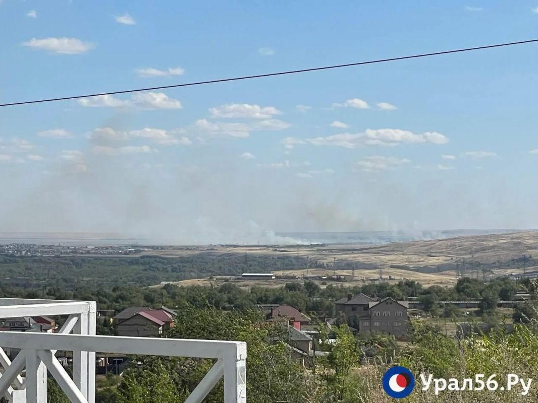 Из разных районов Орска виден дым — за городом горят поля