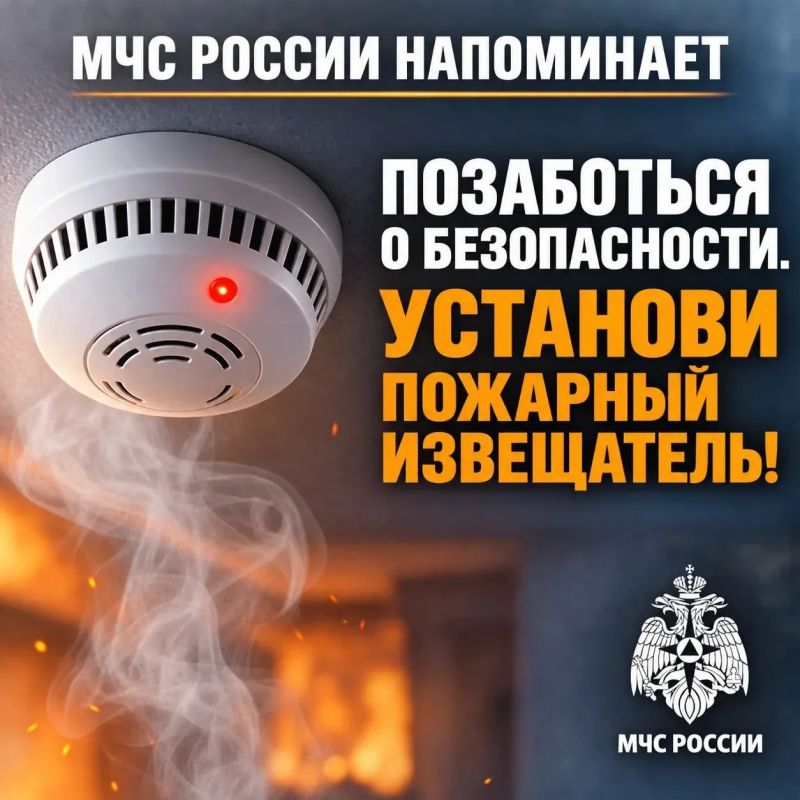 Главное управление МЧС России по Оренбургской области напоминает о самом доступном способе обнаружения возгорания – пожарном извещателе