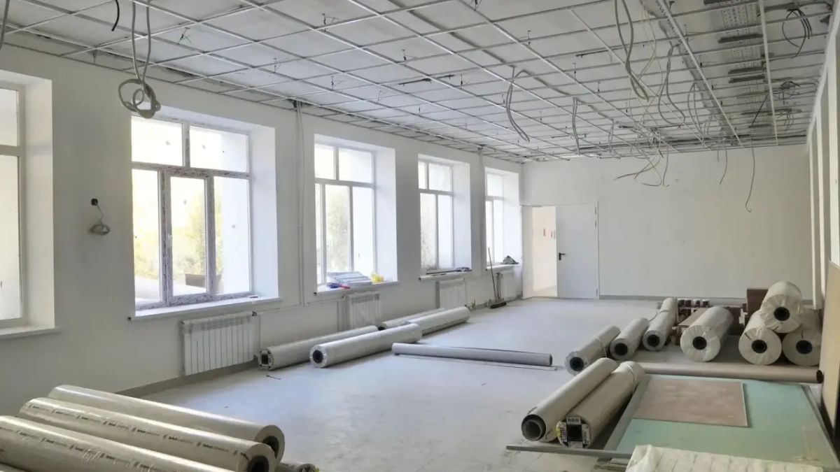 Капремонт школы в Городище готов на 75% Капремонт школы в Городище готов на 75%