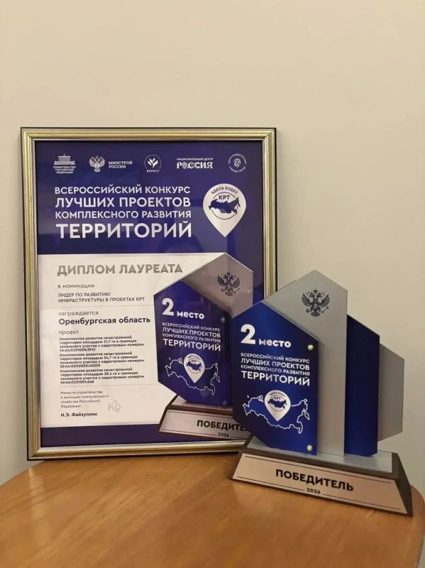Евгений Солнцев: Сразу два проекта Оренбургской области получили призовые места на I Всероссийском конкурсе лучших проектов комплексного развития территорий (КРТ) Евгений Солнцев: Сразу два проекта Оренбургской области получили призовые места на I Всероссийском конкурсе лучших проектов комплексного развития территорий (КРТ)